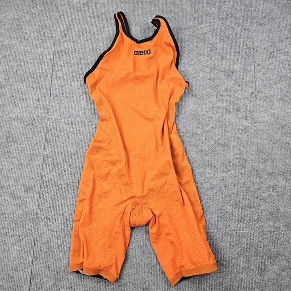 Arena Powerskin Carbon Flex Vx Womens US 34 Open Back Orange Hydrodynamic Swim - Picture 1 of 14